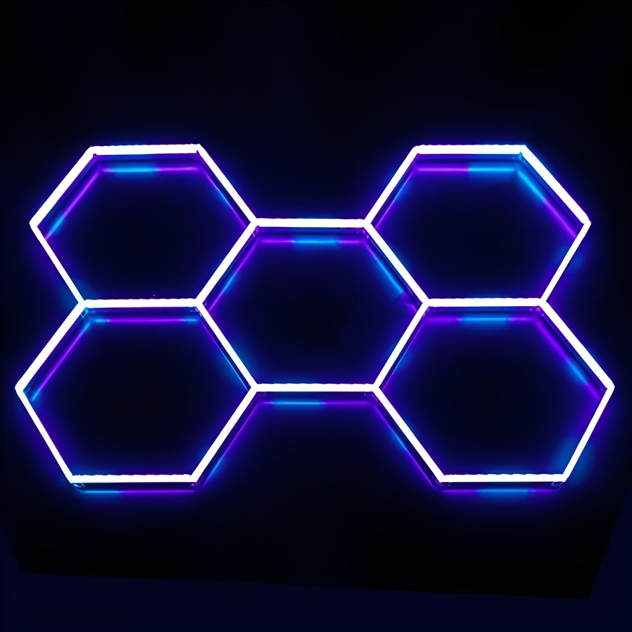 RGB Hexagon Panel – 5 Warben | App-Steuerung | RGBIC Farbverläufe | 1,7 x 2,3 m
