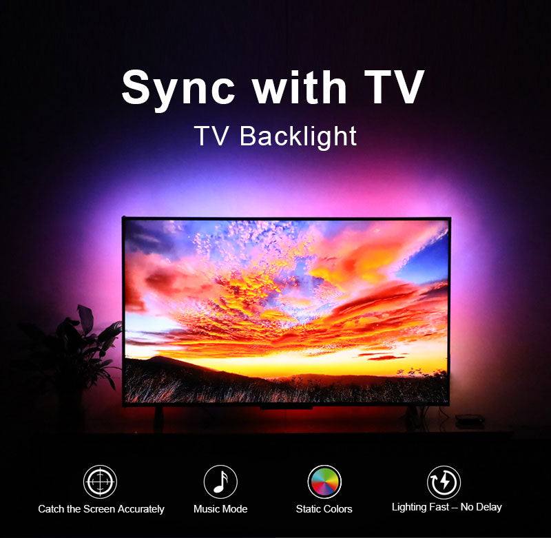 TV Hintergrundbeleuchtung – Synchronisierbar mit Ihrem Fernseherbild