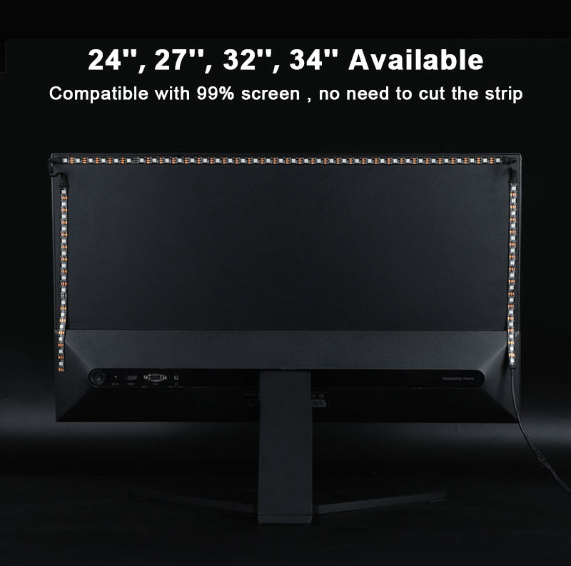 PC Hintergrundbeleuchtung - Smarte RGBIC-LED-Leiste für Monitore