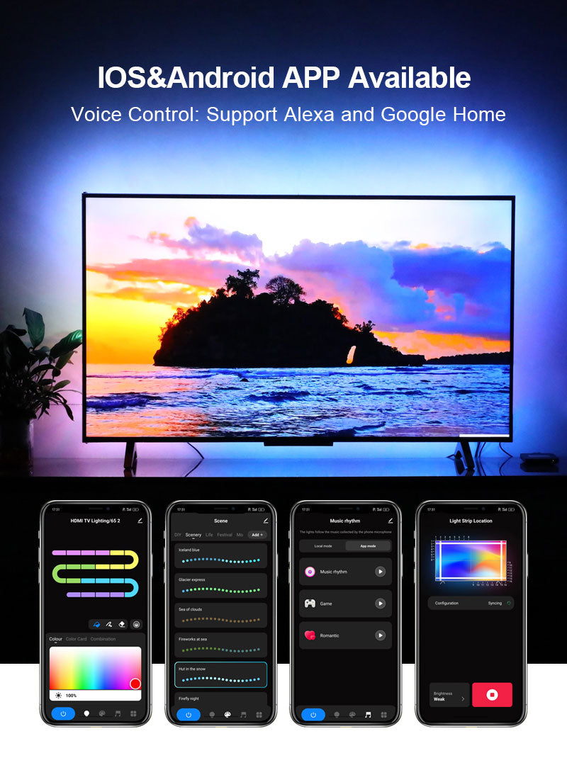 TV Hintergrundbeleuchtung – Synchronisierbar mit Ihrem Fernseherbild