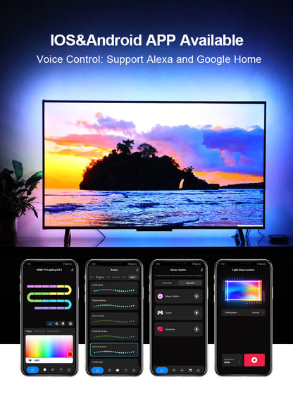 TV Hintergrundbeleuchtung – Synchronisierbar mit Ihrem Fernseherbild